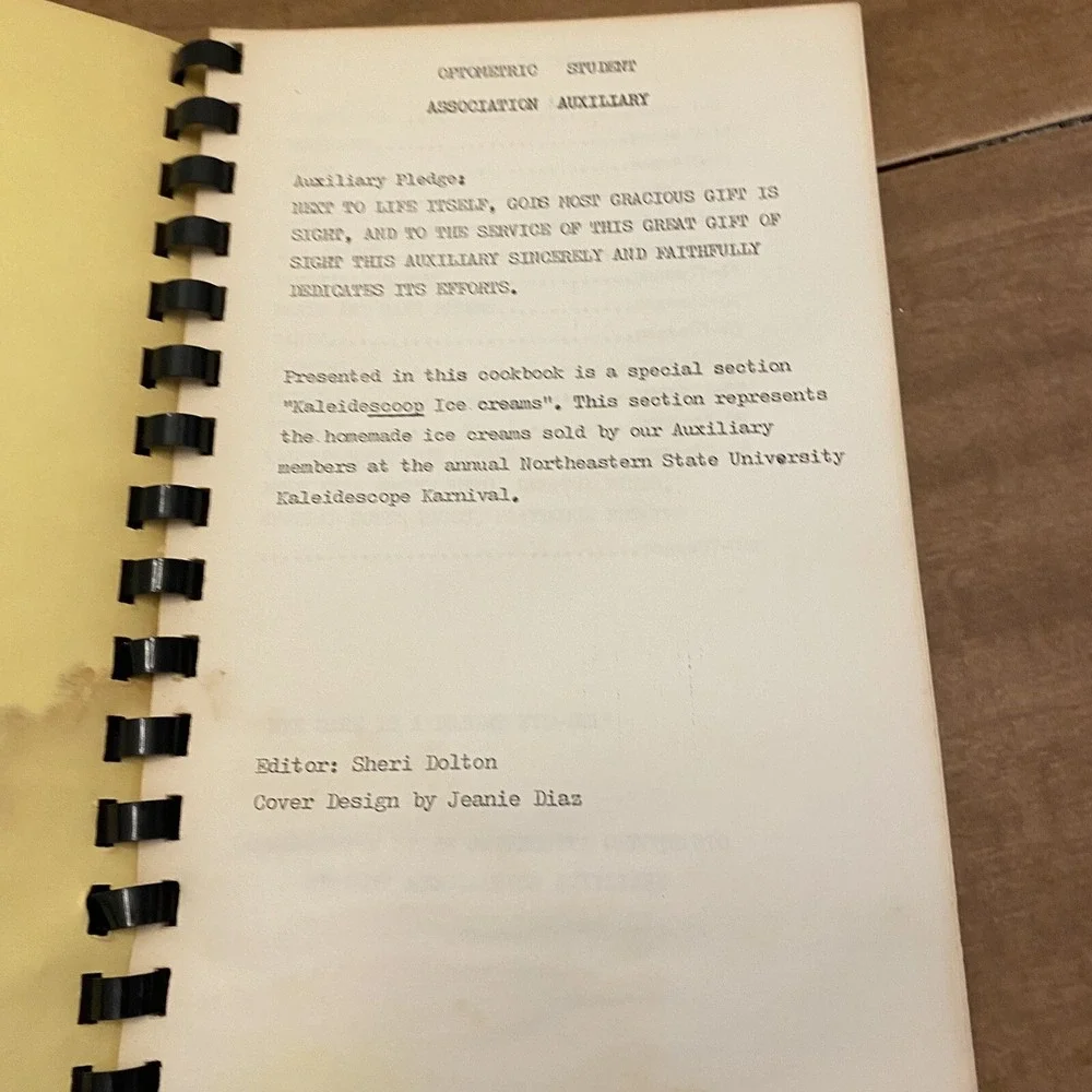 VTG Oklahoma OSSAA Creative Cookery Cookbook Northeastern State University NSU